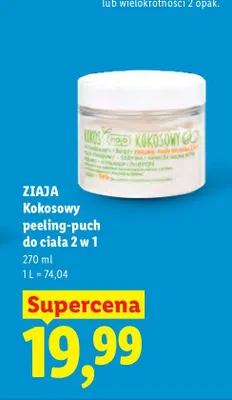 Kokosowy peeling-puch do ciała 2 w 1 Ziaja promocja w Lidl