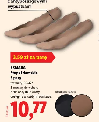 Stopki damskie Esmara 3-pak promocja w Lidl