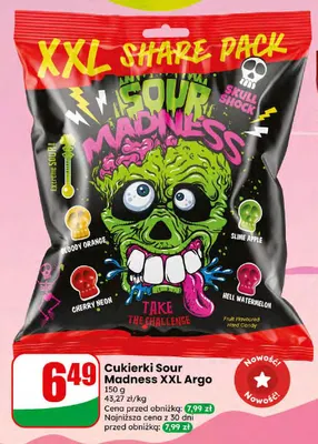 Cukierki Sour Madness XXL Argo promocja w Dino