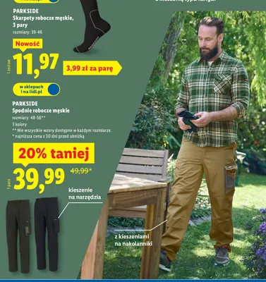 Spodnie robocze męskie promocja w Lidl