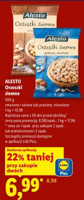 Orzeszki ziemne smażone i solone Alesto promocja w Lidl