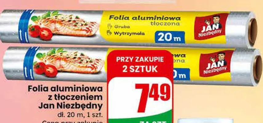Folia aluminiowa z tłoczeniem promocja w Dino