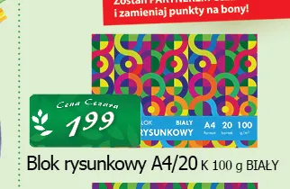Blok rysunkowy biały A4 promocja w CEZAR Delikatesy