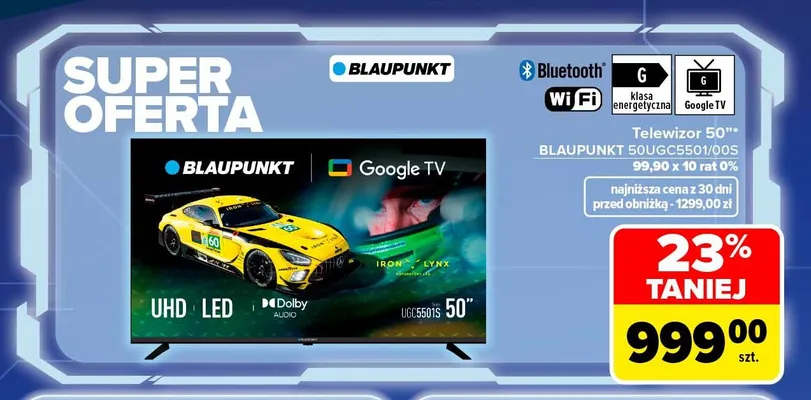 Telewizor 50" Blaupunkt 50UGC5501/00S promocja w Carrefour