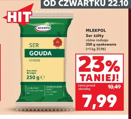 Ser żółty Mlekpol promocja w Kaufland