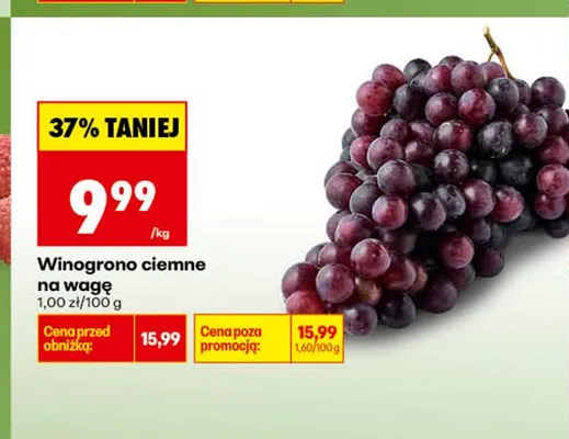 Winogrono ciemne na wagę promocja w Biedronka