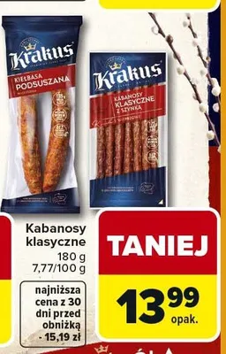 Kabanosy klasyczne promocja w Carrefour