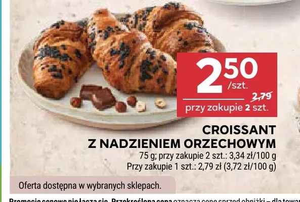 Croissant z nadzieniem orzechowym promocja w Stokrotka