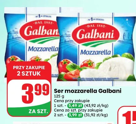 Ser mozzarella Galbani promocja w Dino