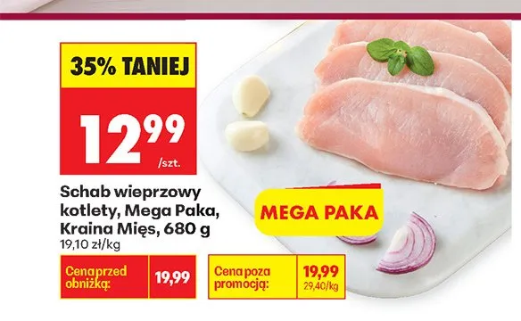 Schab wieprzowy kotlety Mega Paka Kraina Mięs promocja w Biedronka