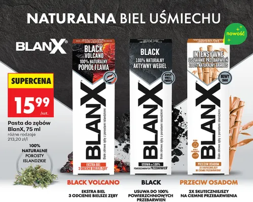 Pasta do zębów BlanX Black Volcano promocja w Biedronka