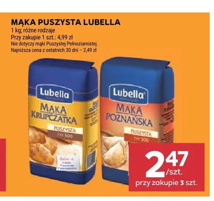 Mąka krupczatka Lubella Puszysta promocja w Stokrotka