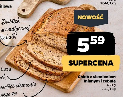 Chleb z siemieniem lnianym i cebulą promocja w Netto