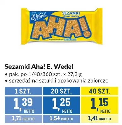 Sezamki Aha! E. Wedel promocja w Makro
