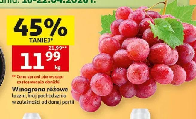Winogrona różowe promocja w Auchan