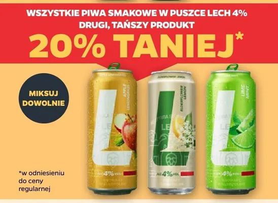Piwo smakowe Lech 4% promocja w Netto