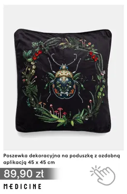 Poszewka dekoracyjna na poduszkę z ozdobną aplikacją 45x45 cm Medicine promocja w Medicine