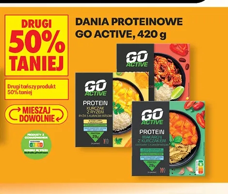 Danie proteinowe kurczak z ryżem Go Active promocja w Biedronka
