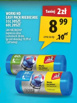 Worki na śmieci Jan Niezbędny Easy Pack 60 l promocja w Arhelan