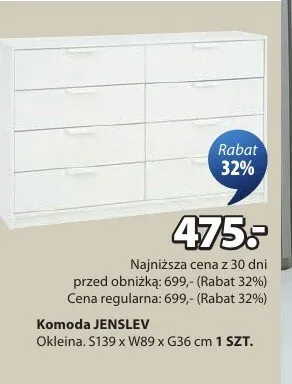 Komoda JENSLEV S139xW89xG36cm promocja w Jysk