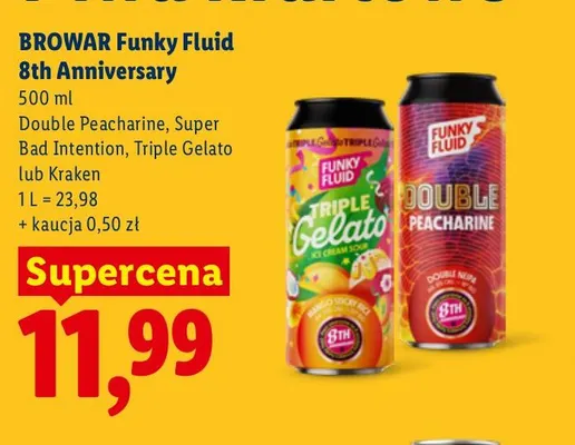 Piwo Funky Fluid 8th Anniversary Super Bad Intention promocja w Lidl