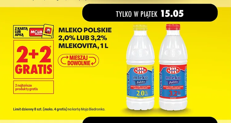 Mleko Polskie 3,2% Mlekovita promocja w Biedronka