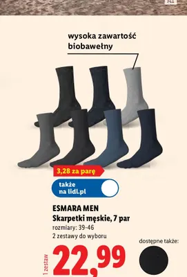 Skarpetki męskie 7 par promocja w Lidl