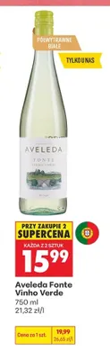 Wino białe Aveleda Fonte Vinho Verde promocja w Biedronka