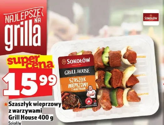 Szaszłyk wieprzowy z warzywami Grill House Sokołów promocja w TOPAZ