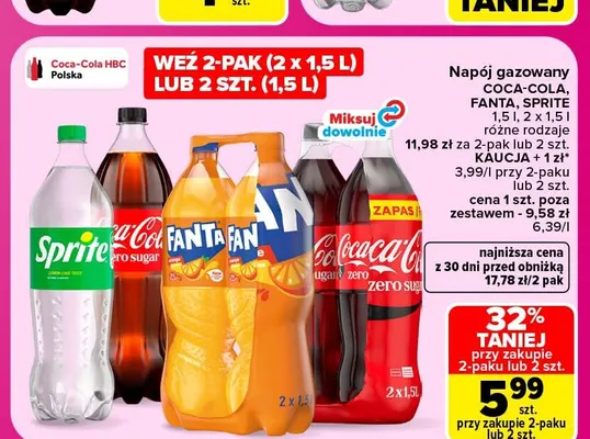 Napój gazowany Sprite promocja w Carrefour