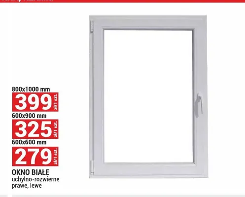 Okno białe 800x1000 mm Merkury Market promocja w Merkury Market