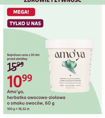 Herbatka owocowo-ziołowa o smaku owoców Amo'ya 60g promocja w Rossmann