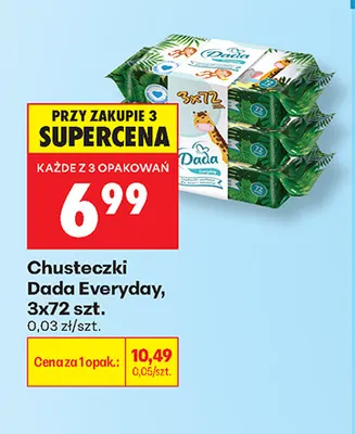 Chusteczki Dada Everyday 3-pak promocja w Biedronka