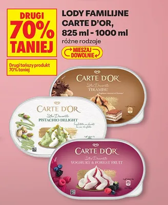 Lody familijne Carte D'Or Les Desserts Pistachio Delight promocja w Biedronka
