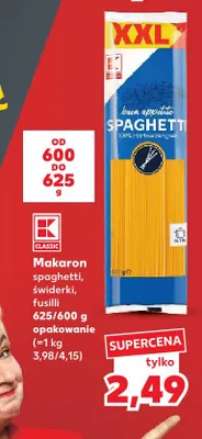 Makaron fusilli K-Classic promocja w Kaufland