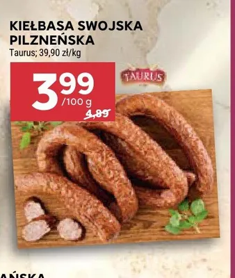 Kiełbasa swojska pilzneńska Taurus promocja w Stokrotka