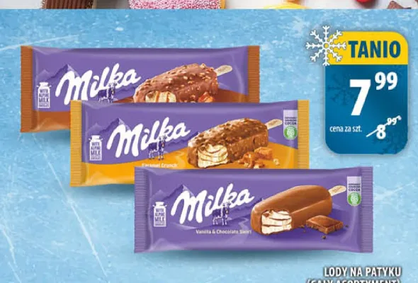 Lody na patyku Milka Caramel Crunch promocja w Arhelan
