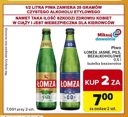 Piwo Łomża promocja w Carrefour Express