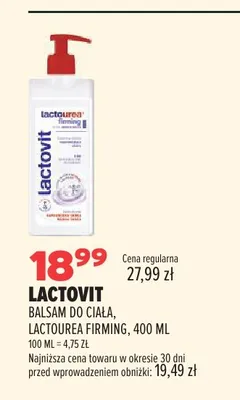 Balsam do ciała Lactovit Lactourea Firming promocja w Drogerie Natura