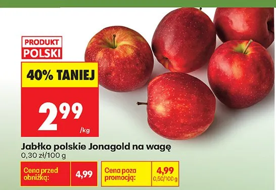 Jabłko polskie Jonagold na wagę promocja w Biedronka