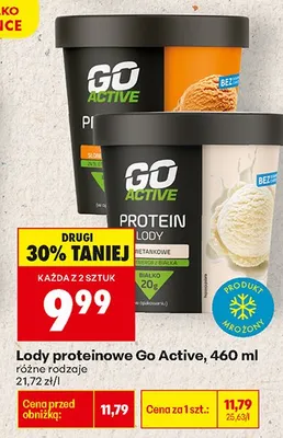 Lody proteinowe Go Active 460 ml różne rodzaje promocja w Biedronka