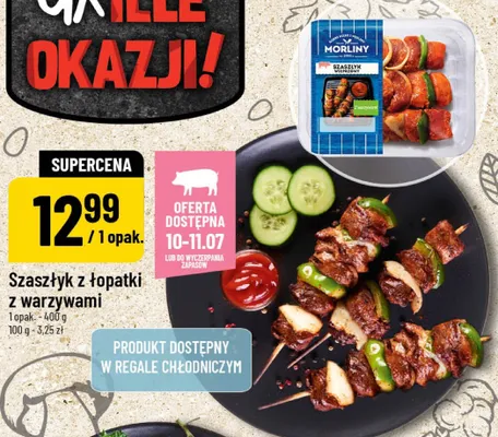 Szaszłyk z łopatki z warzywami Morliny promocja w POLOmarket