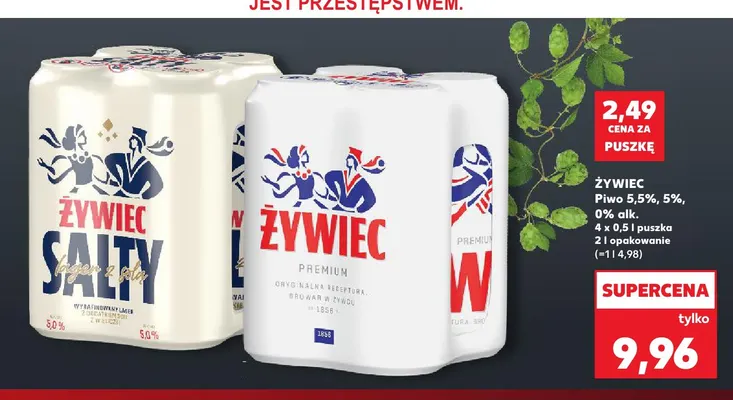 Piwo bezalkoholowe Żywiec 4-pak 500 ml promocja w Kaufland