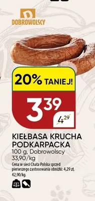 Kiełbasa Krucha Podkarpacka Dobrowolscy promocja w Chata Polska