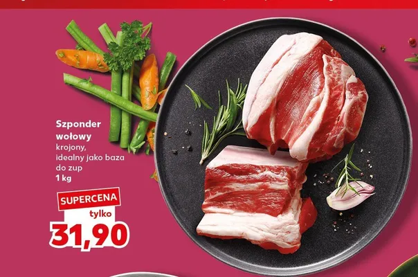 Szponder wołowy krojony, idealny jako baza do zup promocja w Kaufland