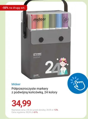 Półprzezroczyste markery z podwójną końcówką Mideer promocja w Smyk