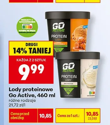 Lody proteinowe Go Active słony karmel promocja w Biedronka