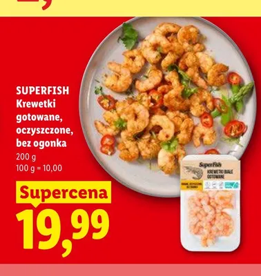 Krewetki gotowane oczyszczone bez ogonka SUPERFISH promocja w Lidl