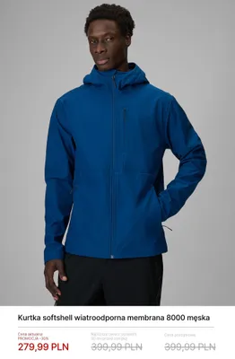 Kurtka softshell wiatroodporna membrana 8000 męska promocja w 4F
