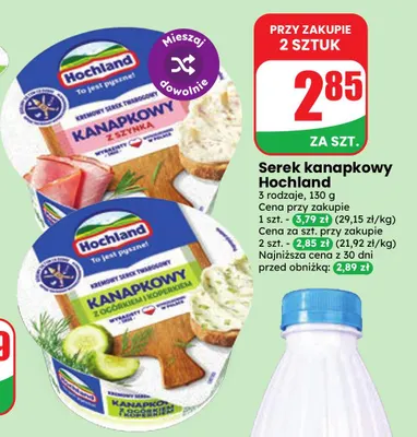 Serek kanapkowy z szynką Hochland promocja w Dino